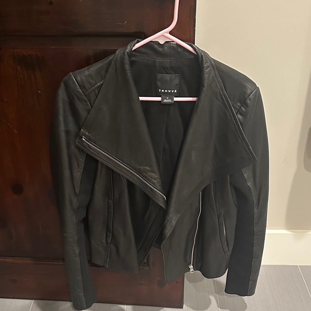 Trouve Black Leather Jacket for Women